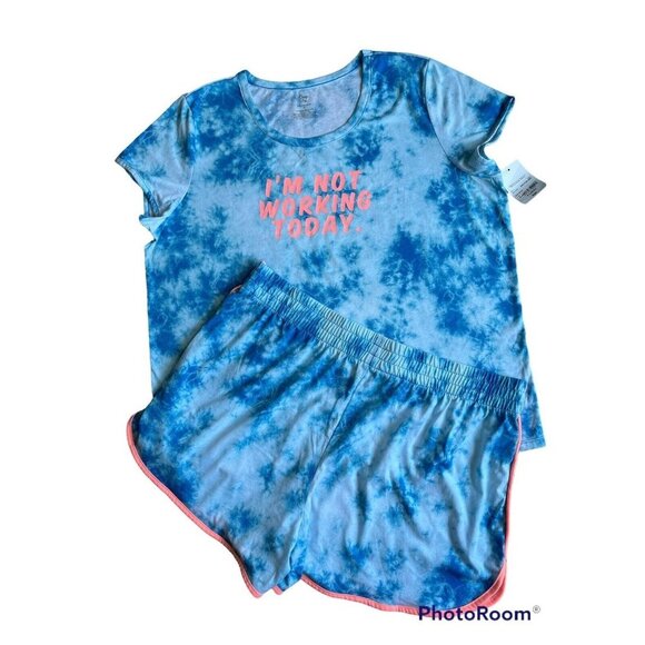 Sleep Chic Mommy & Me Women's Tie Dye Blue  Pajama Set NWT Size XL (C4) - Picture 1 of 5